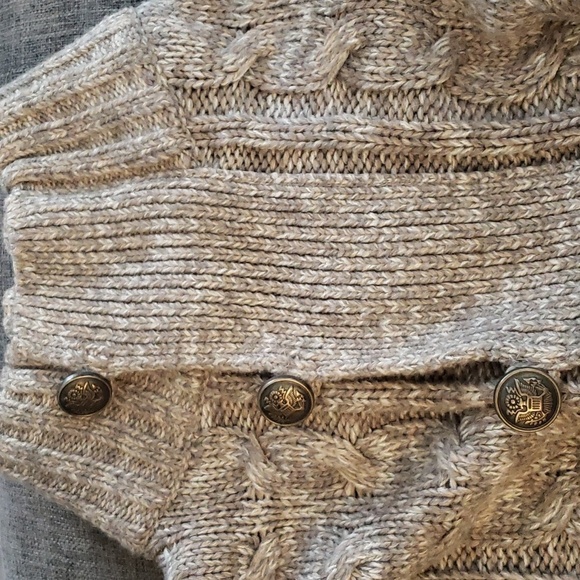 Amongst Others Marled Gray Mock Neck Henley Button Front Pullover Sweater SZ S - Picture 8 of 9